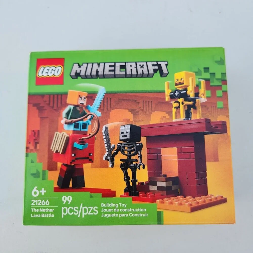 NEW 21266 LEGO Minecraft The Nether Lava Battle Toy Building Set Alex, Wither Sk